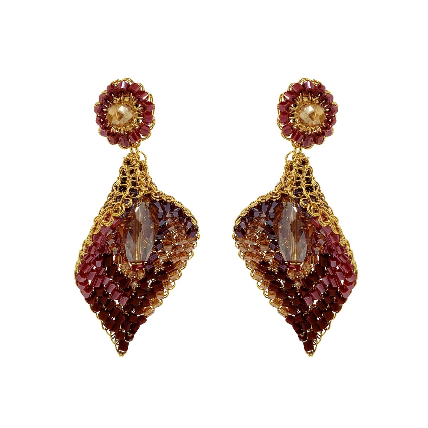 Brinco de Crochê Calla Dangle Vermelho