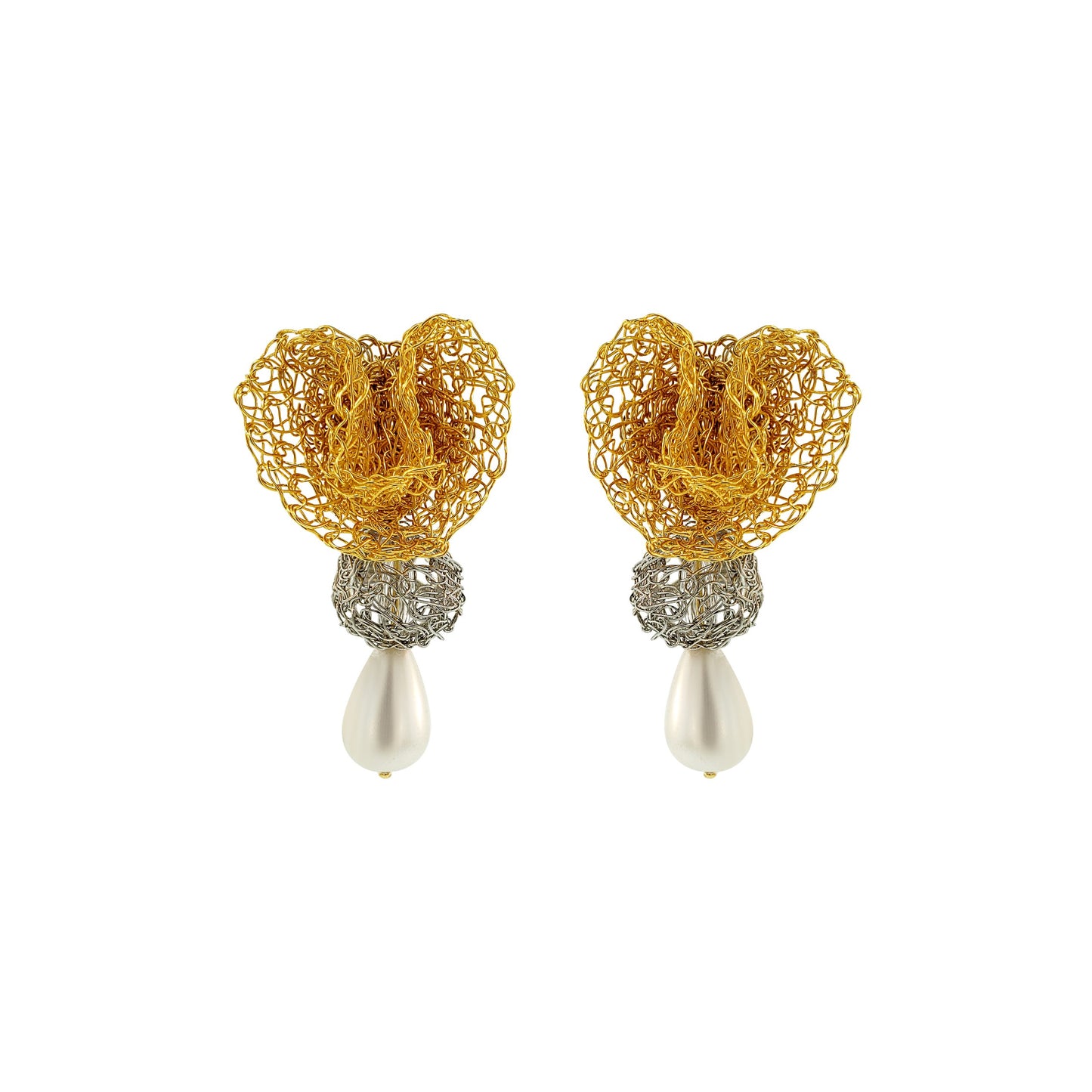 Brinco de Crochê Reef Dangle Trio Gold Ocean Dreams