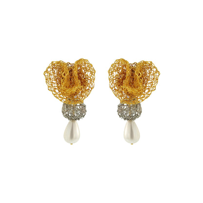 Brinco de Crochê Reef Dangle Trio Gold Ocean Dreams