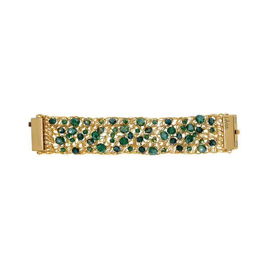 Bracelete de Crochê Ponto de Luz Fina Verde