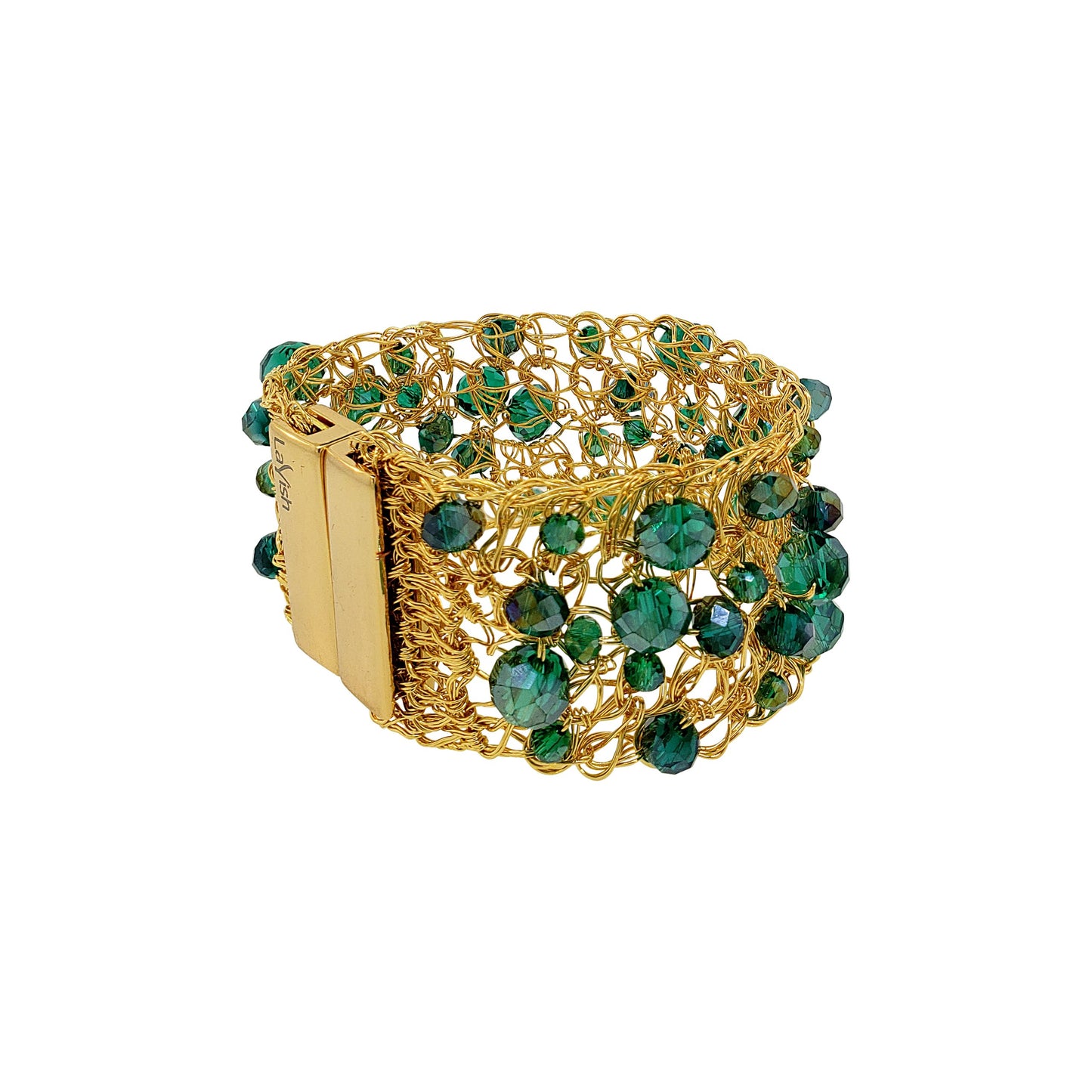 Bracelete de Crochê Ponto de Luz Fina Verde