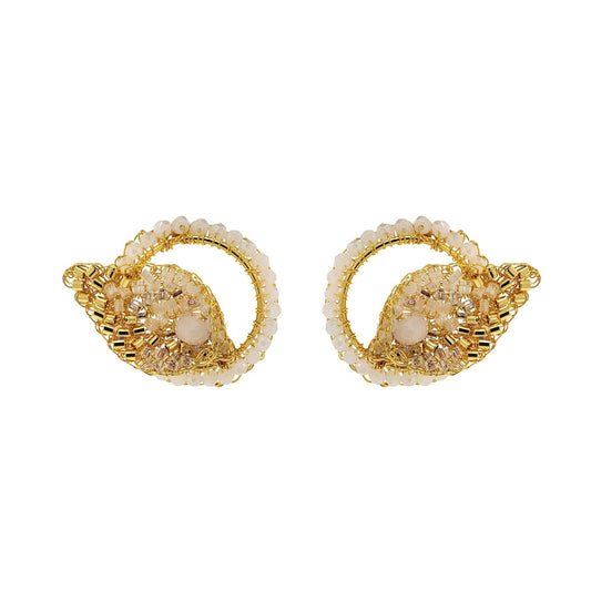 Brinco de Crochê Calla Circle Posts Dourado