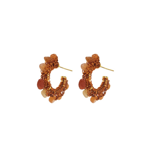 Brinco de Crochê Rocks Mini Hoops Laranja