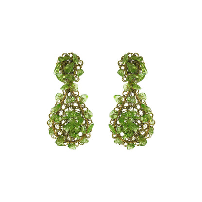 Brinco de Crochê Rocks Teardrop Verde