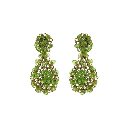 Brinco de Crochê Rocks Teardrop Verde