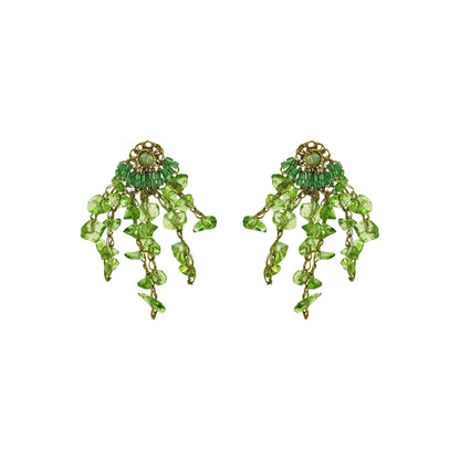 Brinco de Crochê Rocks Mini Chandelier Verde