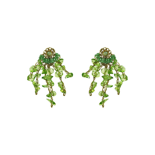 Brinco de Crochê Rocks Mini Chandelier Verde
