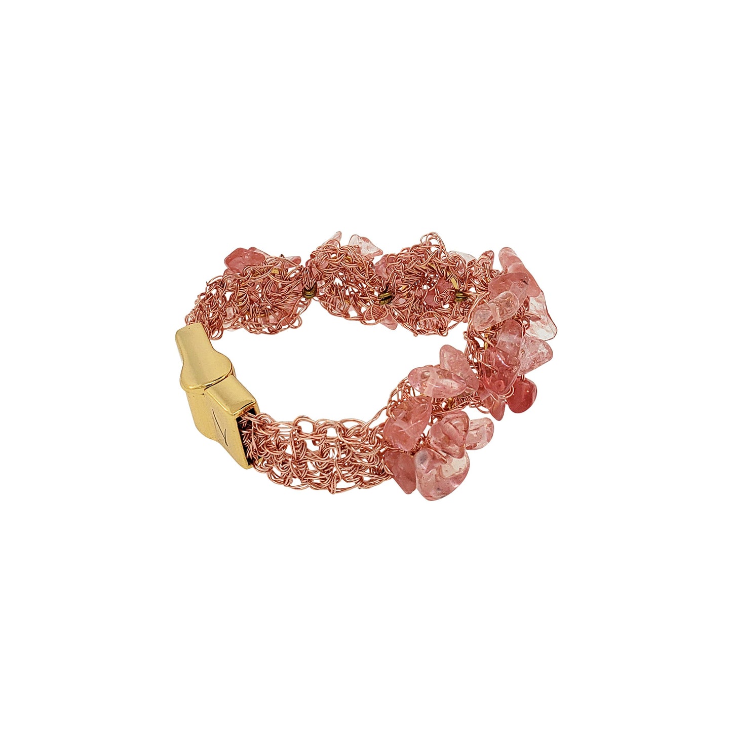 Bracelete de Crochê Rocks Cluster Rosa