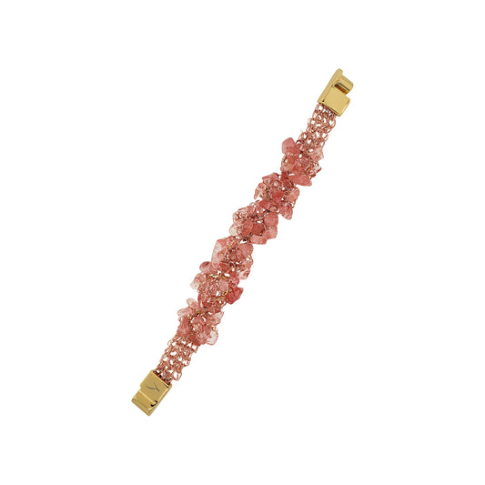 Bracelete de Crochê Rocks Cluster Rosa