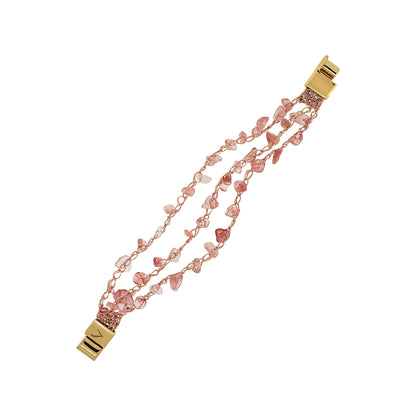 Bracelete de Crochê Rocks Strings Narrow Rosa