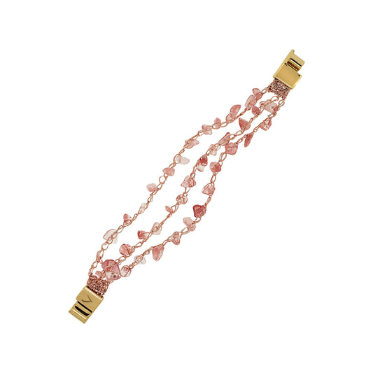 Bracelete de Crochê Rocks Strings Narrow Rosa
