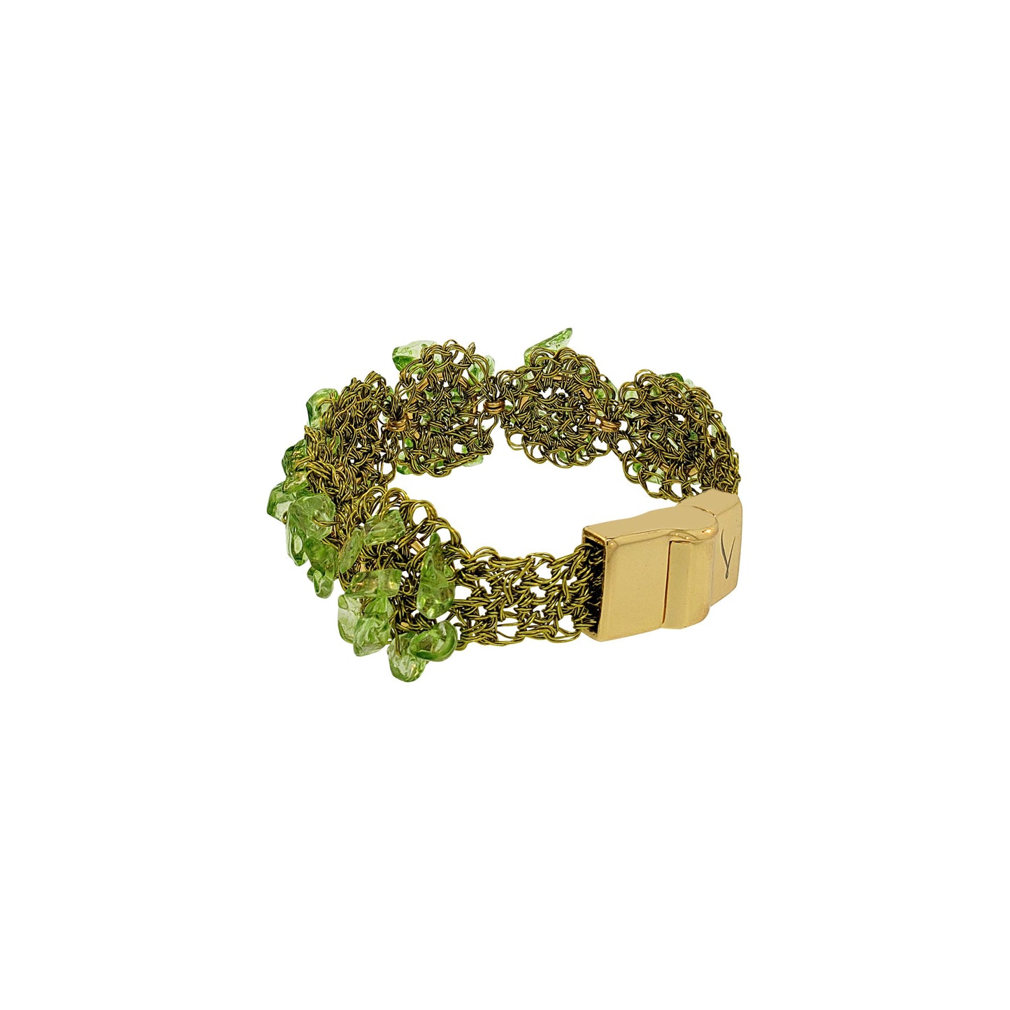Bracelete de Crochê Rocks Cluster Verde