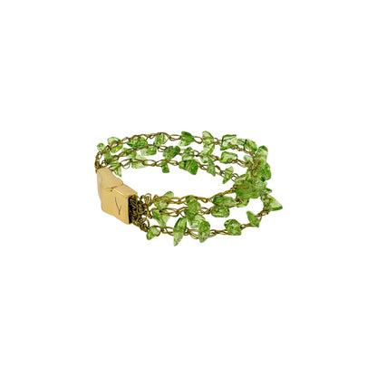 Bracelete de Crochê Rocks Strings Narrow Verde