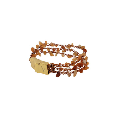 Bracelete de Crochê Rocks Strings Narrow Laranja