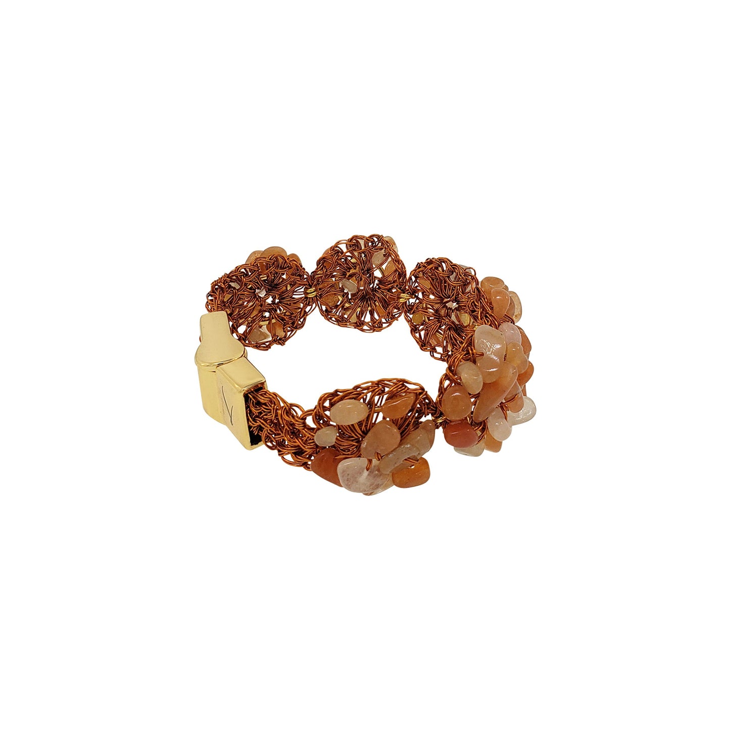 Bracelete de Crochê Rocks Cluster Laranja