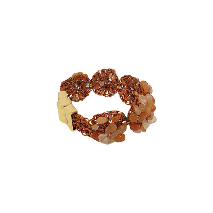 Bracelete de Crochê Rocks Cluster Laranja