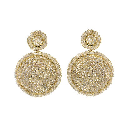 Brinco de Crochê Mandala Média Cristal