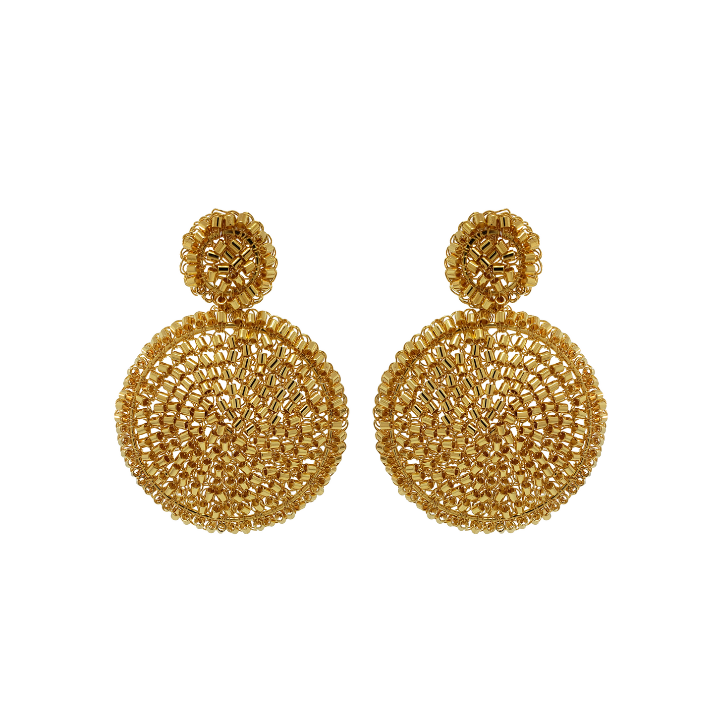 Brinco de Crochê Mandala Média All Gold
