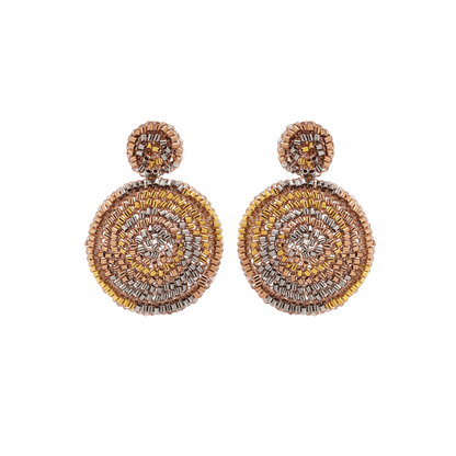 Brinco de Crochê Mandala Média Trio Gold