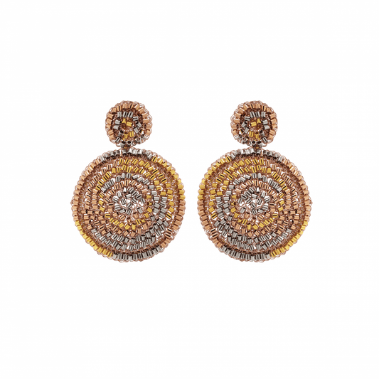 Brinco de Crochê Mandala Média Trio Gold