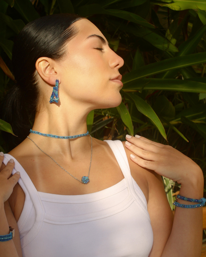 Colar de Crochê Choker Mix Blue