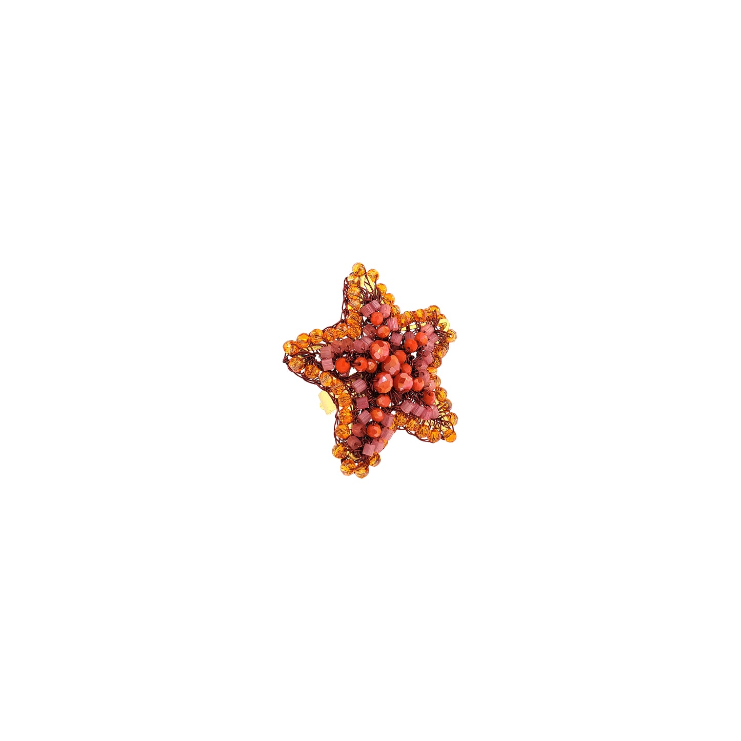 Anel de Crochê Sea Star Coral Bloom