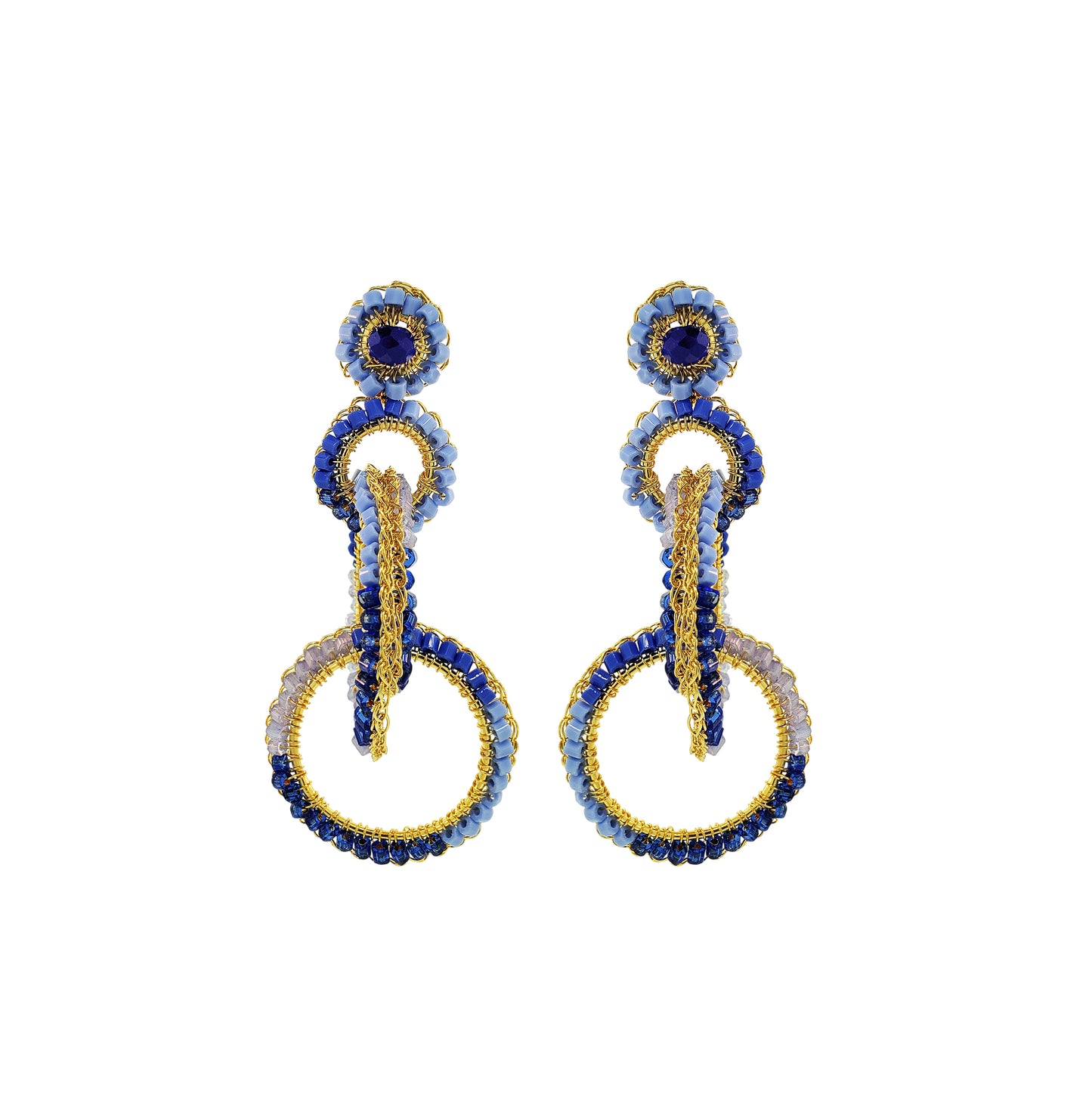 Brinco de Crochê Grace Sky Blue