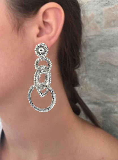 Brinco de Crochê Argolas Clássicas Palladium