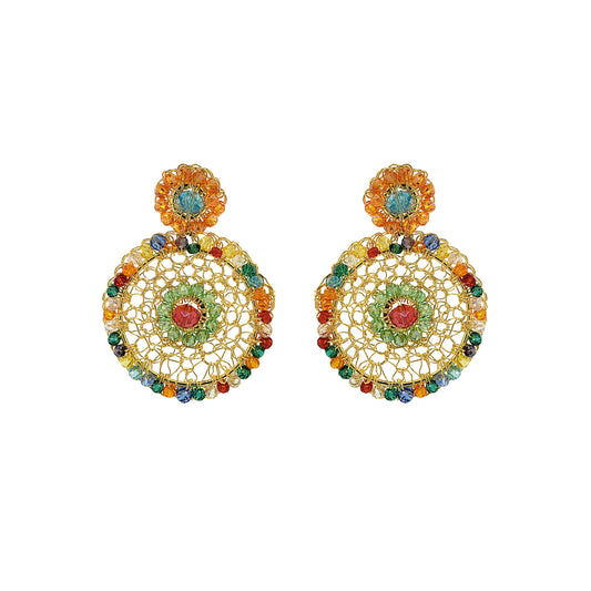 Brinco de Crochê Minerva Drop Colorido