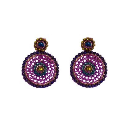 Brinco de Crochê Minerva Drop Roxo Sale