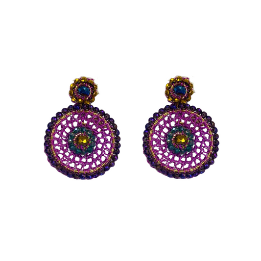 Brinco de Crochê Minerva Drop Roxo Sale