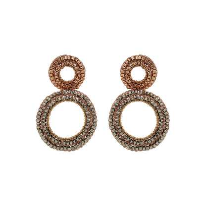 Brinco de Crochê Argolas Médias Trio Gold