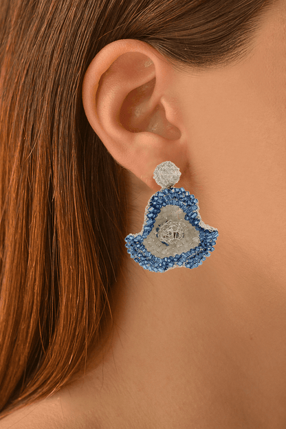 Brinco de Crochê Flor de Crochê Pequeno Caribbean