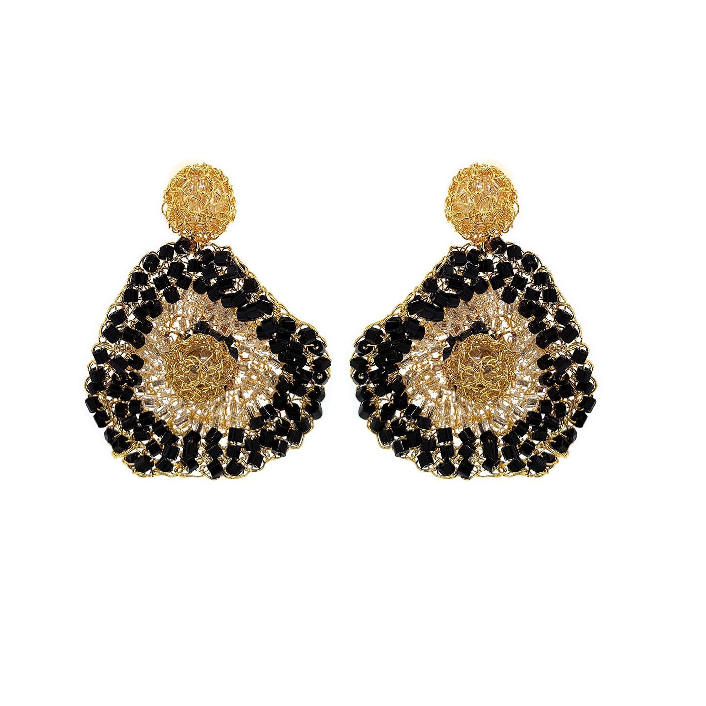 Brinco de Crochê Flor de Jabot Pequeno