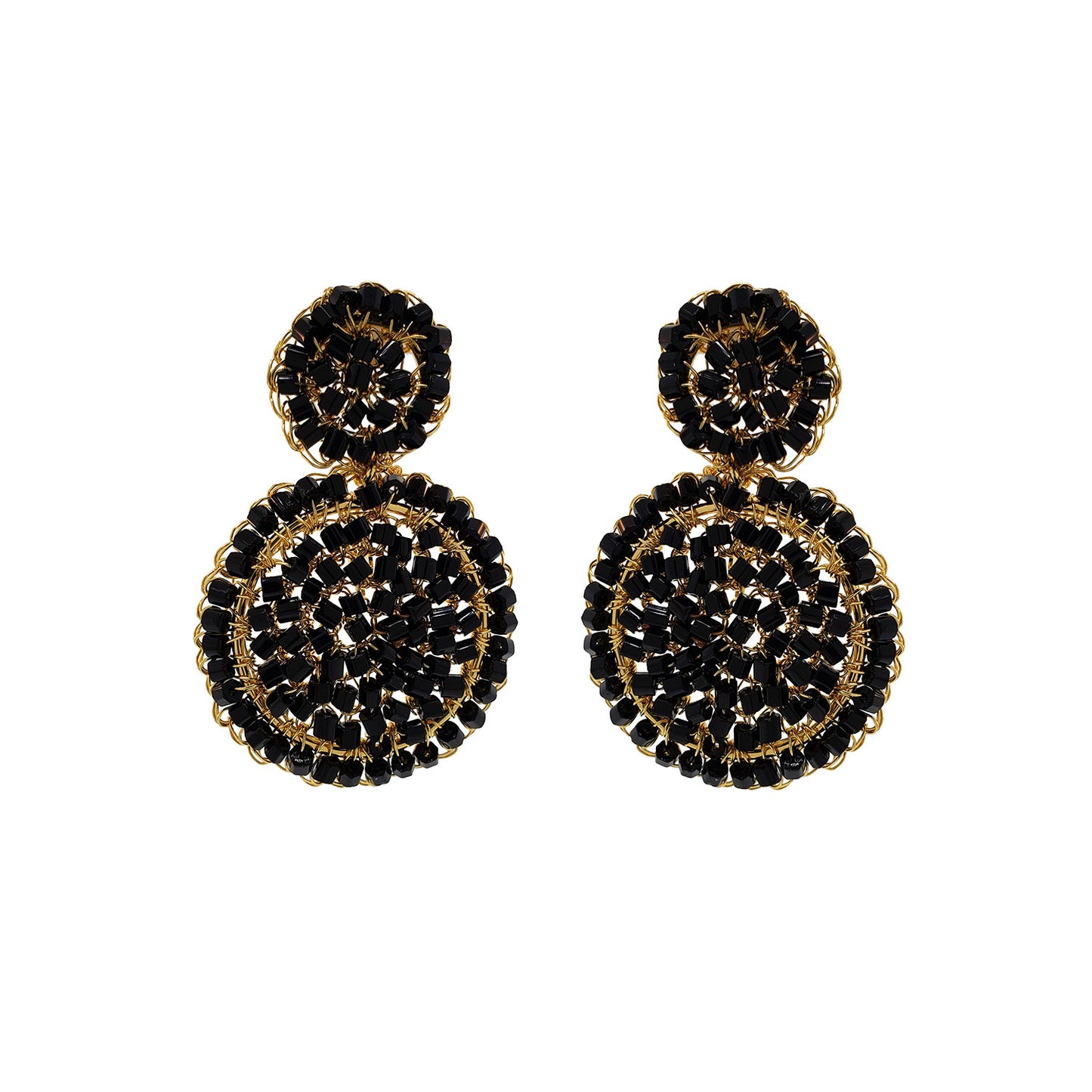 Brinco de Crochê Mandala Pequena Black