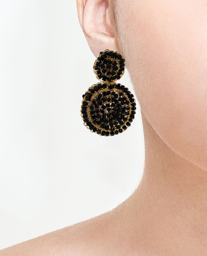 Brinco de Crochê Mandala Pequena Black