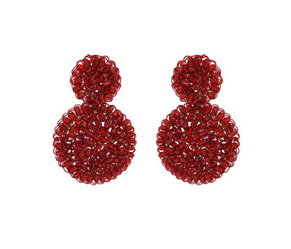 Brinco de Crochê Mandala Pequena Vermelho