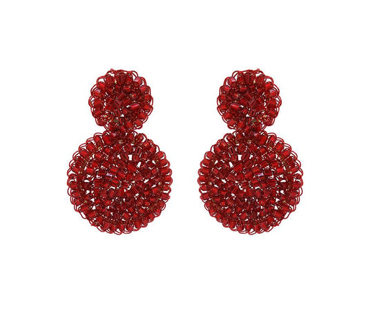 Brinco de Crochê Mandala Pequena Vermelho