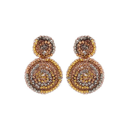 Brinco de Crochê Mandala Pequena Trio Gold