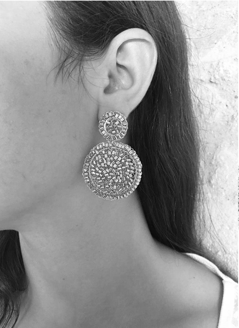 Brinco de Crochê Mandala Pequena Trio Gold