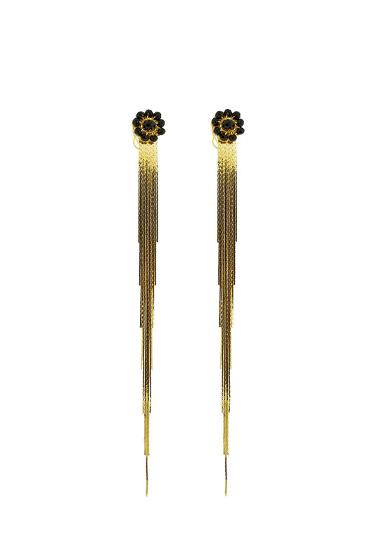 Brinco de Crochê Ponto de Luz com Franja Black