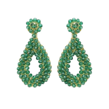 Brinco de Crochê Gota Pequena Verde