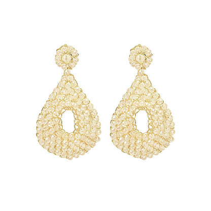 Brinco de Crochê Gota Cristal