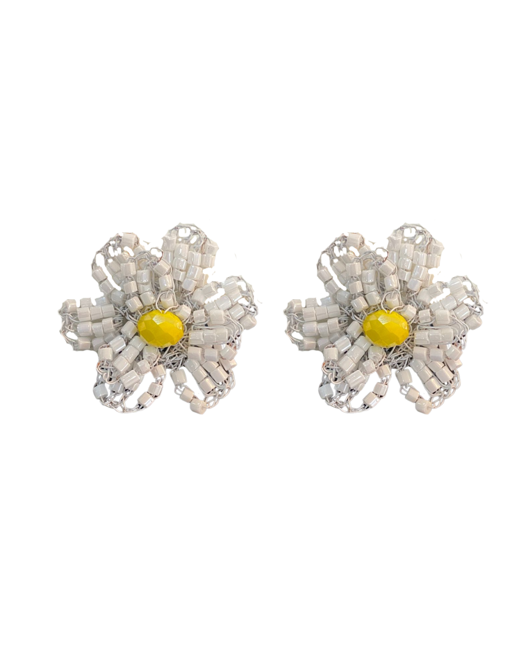 Brinco de Crochê Flor Pequena Margarida Sale