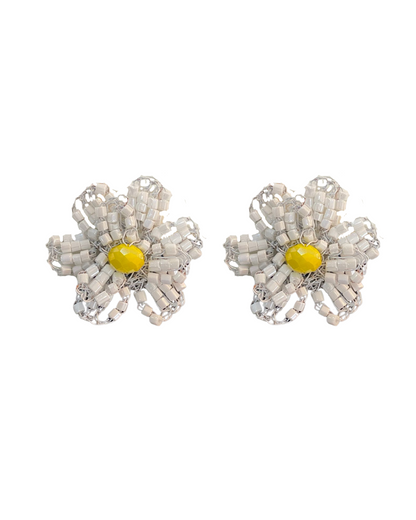 Brinco de Crochê Flor Pequena Margarida Sale