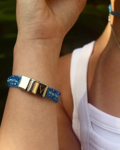 Bracelete de Crochê Ziggy Mix Blue