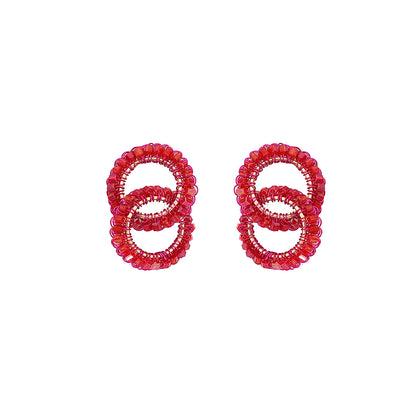 Brinco Elos Mini Rosa Neon