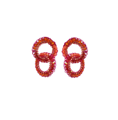 Brinco de Crochê Nova Aurora Rosa