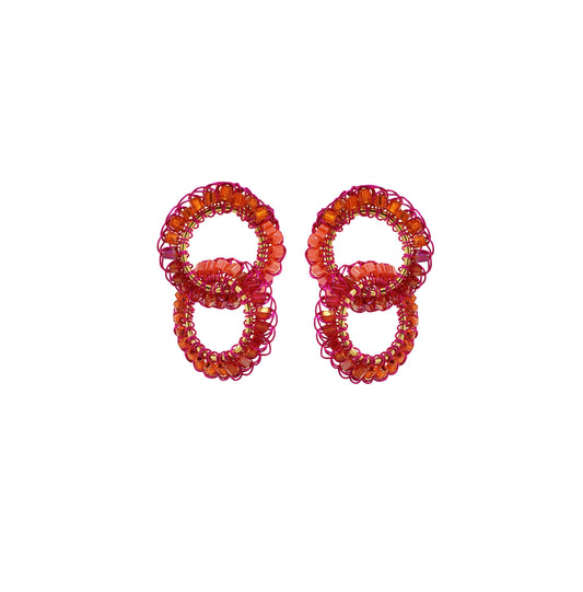 Brinco de Crochê Nova Aurora Rosa