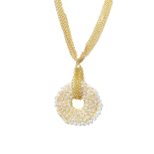 Colar de Crochê Pêndulo Dourado